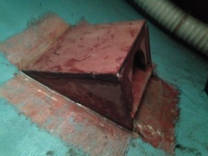 Platform bonded to hull plus 4 #10 screws into stringer.  More tabbing coming soon