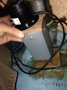 Sensor and stand being put on the base.  The sensor can be easily removed for service.